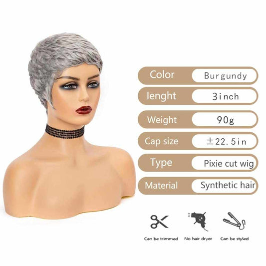 Black women wearing stylish short pixie cut wigs with natural texture and layered volume