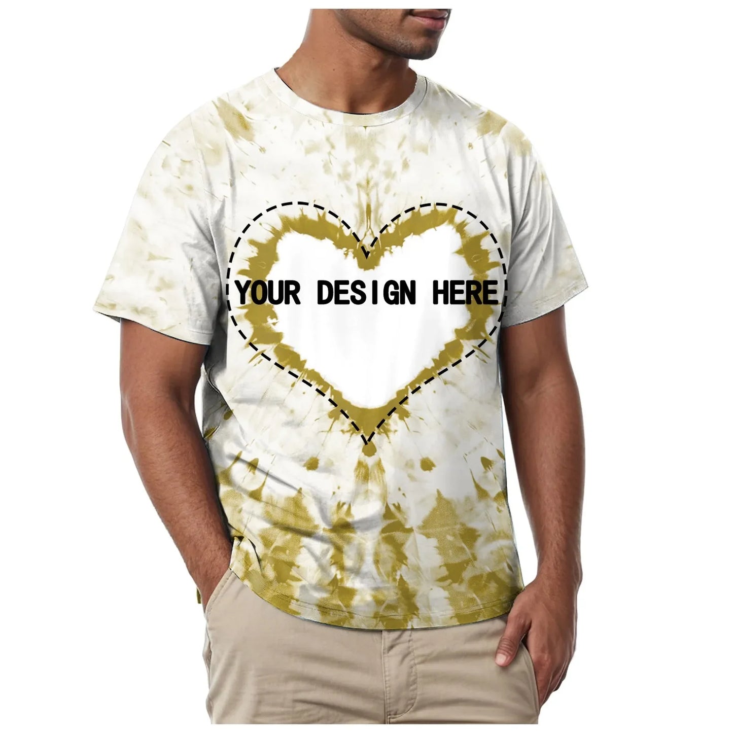 Men's Happy Valentine's Day short sleeve t-shirt with heart design and comfortable fit