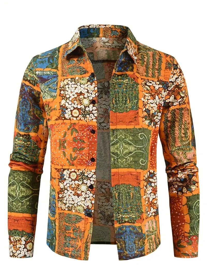 Men's Lapel Long Sleeve Shirt