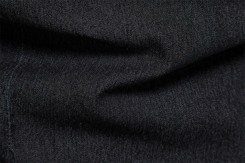 Close-up of black men's cotton denim fabric texture