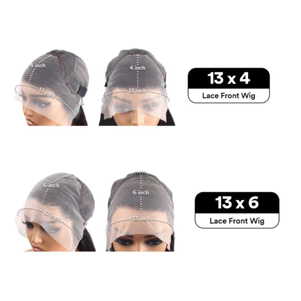 Lace front human hair wigs with 13x4 and 13x6 transparent lace for natural hairline and versatile styling