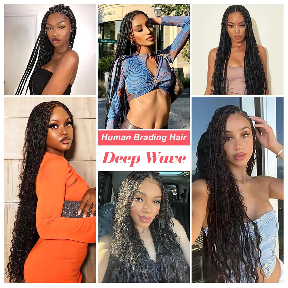 Human Hair Curly Braiding Hair