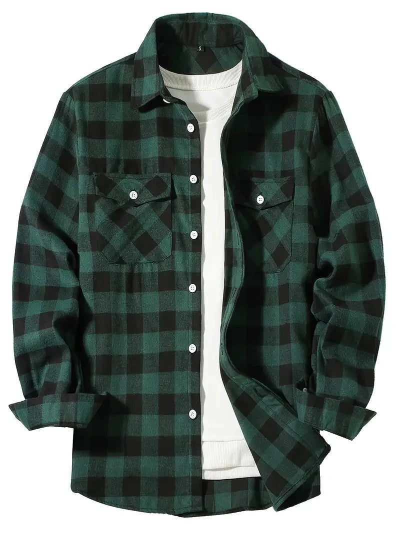 Spring Cotton Long Sleeve Men's Shirt