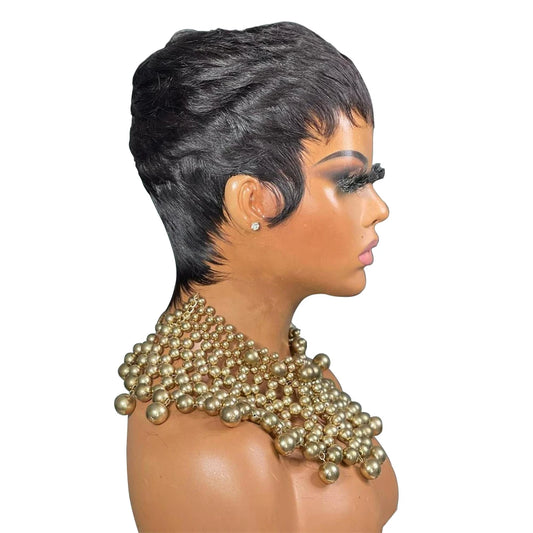 100%Human Hair Short Wigs for Black Women