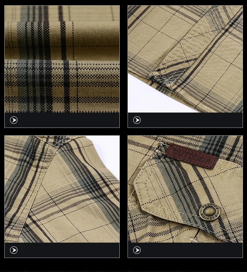 Men wearing short-sleeve cotton shirts for summer, stylish and breathable summer wear