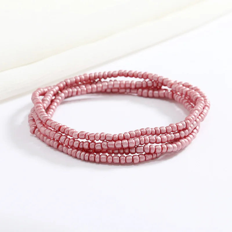 Pink summer women's beach beads waist chain accessory