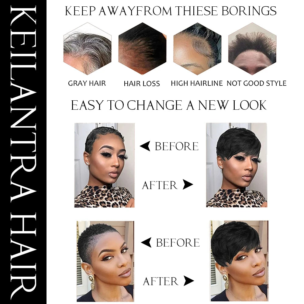 Short Human Hair Wigs for Black Women Pixie Cut Wig Human Hair Wig Glueless Wigs for Women Short Pixie Straight Human Hair Wigs