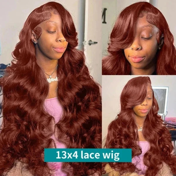 Lace Frontal Human Hair Wig with 13x4 HD Brazilian Remy hair, body wave, 180% density, medium cap size, and natural transparent lace.