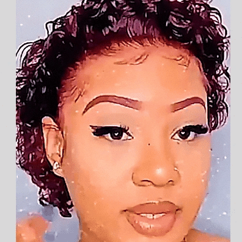 Stylish women's pixie cut wig with short curls made from natural Brazilian human hair