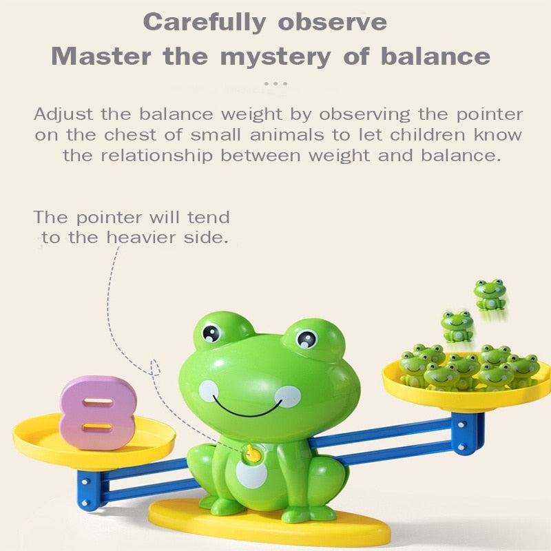 Kids learning toys frog balance scale for arithmetic practice and weight education