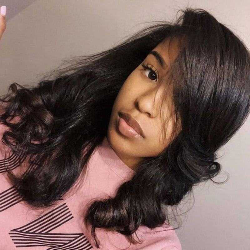 women's Brazilian Body Wave curly human hair wig with natural thick body waves