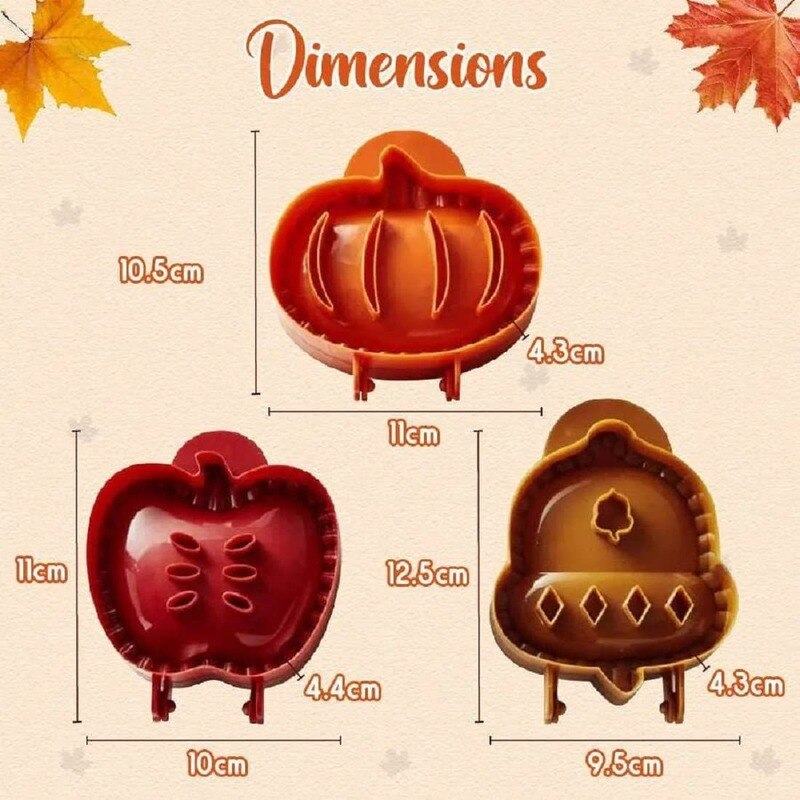 Christmas pie mold set with pumpkin, apple, and hazelnut shapes for fall baking
