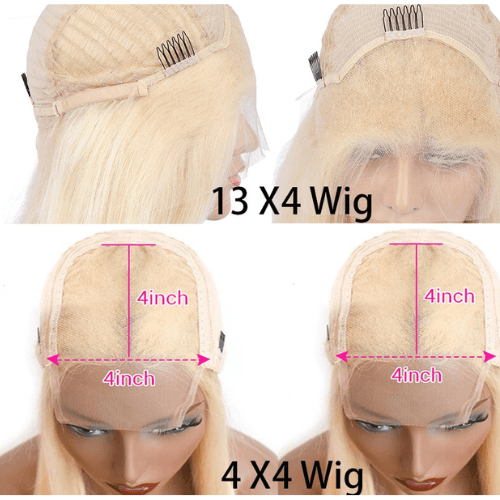 Purple orange pink ombre lace front wig with 13x4 and 4x4 lace options and body wave style