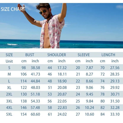 Men's -2Pieces Lapel Button-Down Short-Sleeve Shirt