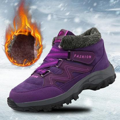 Men Boots 2023 Winter New Couple Plush and Anti Slip Ankle Fashion Snow Boots Rubber Work Boots Comfortable Casual Hiking Boots