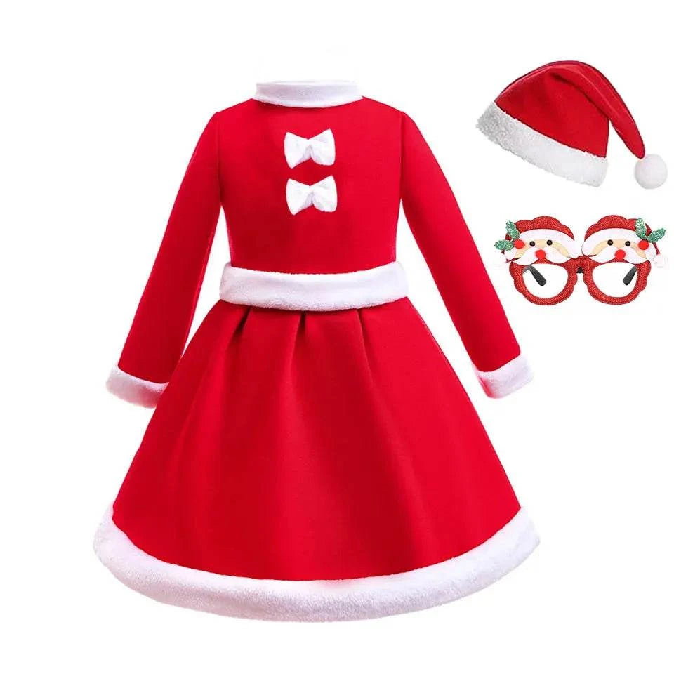 Children's New Year Festival St Nicholas dress with hat Christmas Santa cosplay set