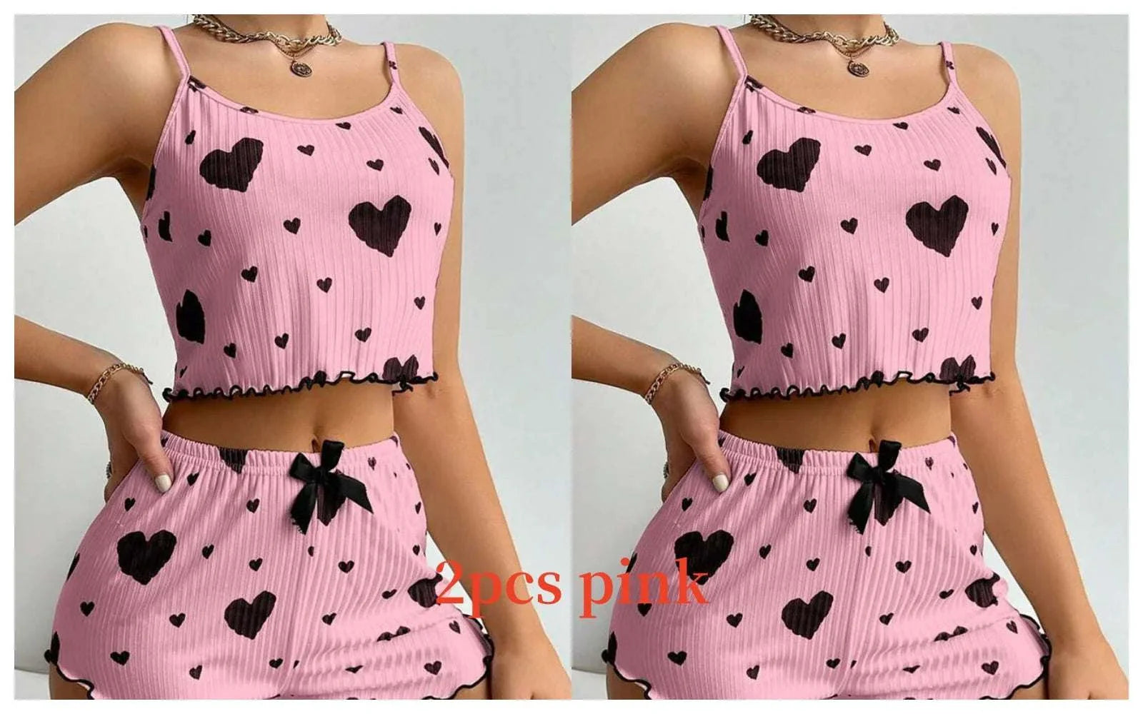 Women's pajamas set with tank top and shorts sleepwear