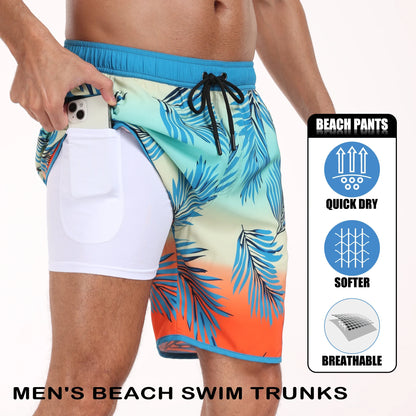 Men's summer beach short pants with quick dry, breathable fabric and inner pocket for phone.