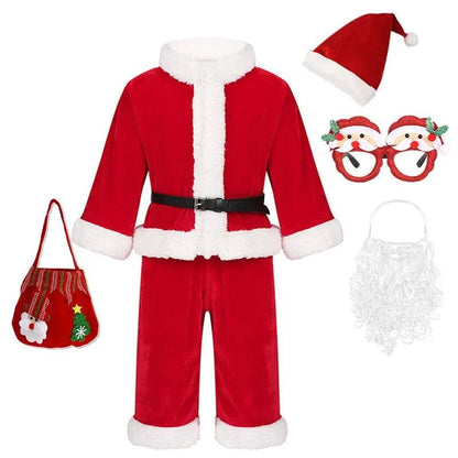 Kids New Year Festival St Nicholas Christmas costume with hat for girls 7-13 years