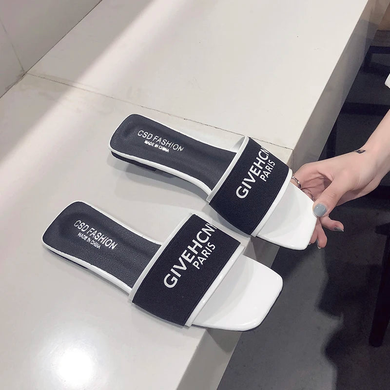 Women's Rhinestone summer flat slippers