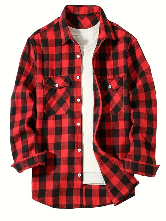 Spring Cotton Long Sleeve Men's Shirt