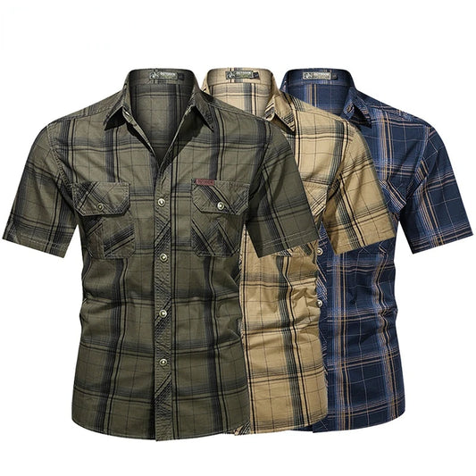 Men Summer Short-sleeve Cotton Shirts