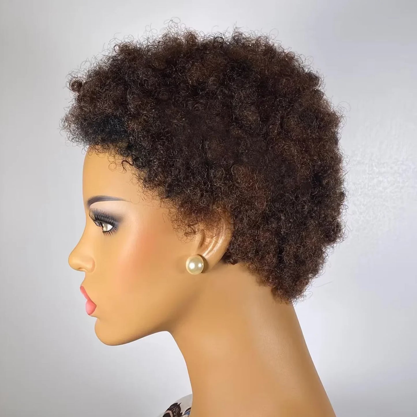 Human Hair Afro Short Pixie Wigs