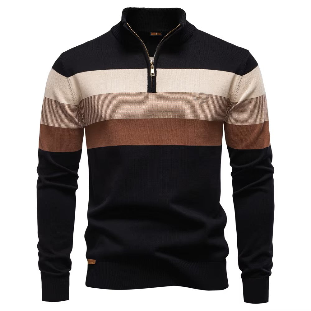 Men's Long Sleeve Cotton T Shirts with Zipper Closure