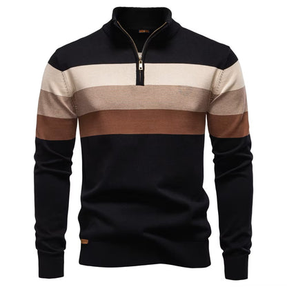 Men's Long Sleeve Cotton T Shirts with Zipper Closure