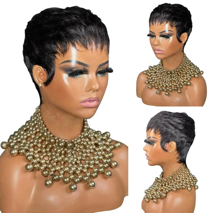 100%Human Hair Short Wigs for Black Women