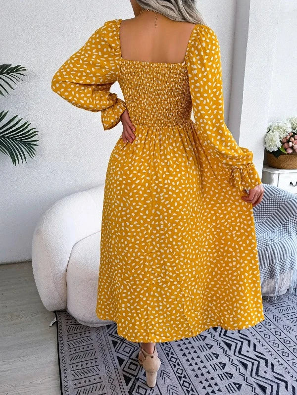 Women's Summer Polka Dot Long Sleeve Dress