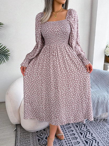 Women's Summer Polka Dot Long Sleeve Dress