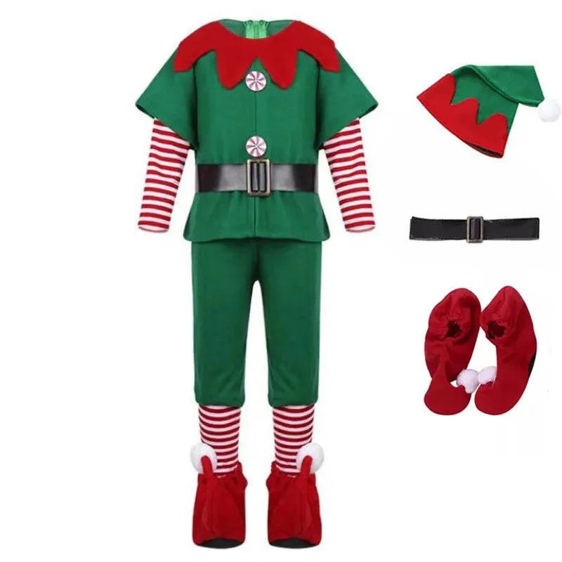Children's New Year Festival Clothing Set St Nicholas Dress with Hat for Christmas party cosplay