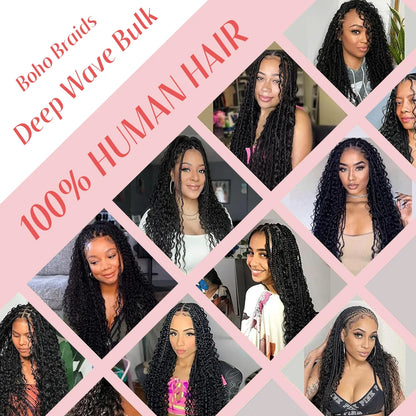 Human Hair Curly Braiding Hair