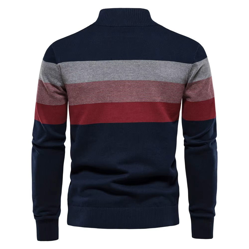 Men's Long Sleeve Cotton T Shirts with Zipper Closure