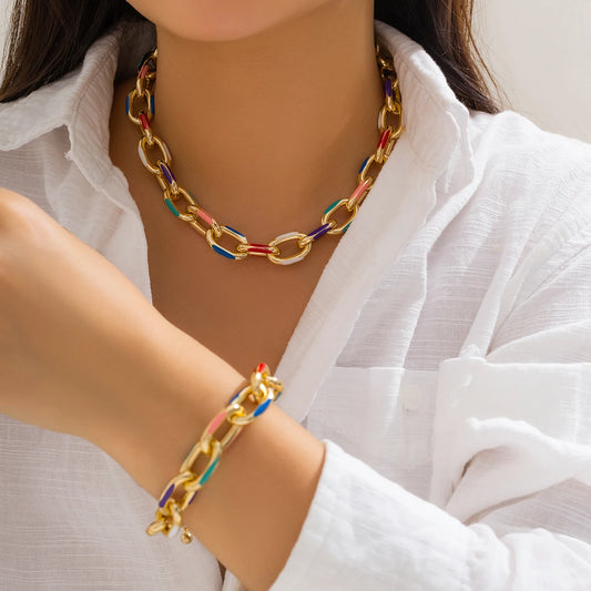Fashion Choker Necklace Bracelet Jewelry Set