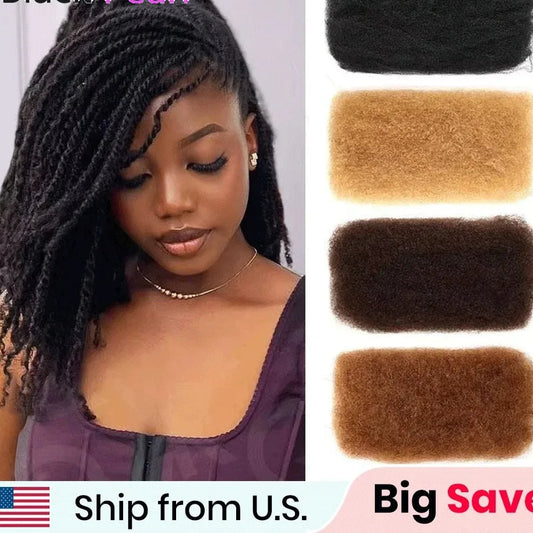women's kinky Curly Bulk Human Hair braid