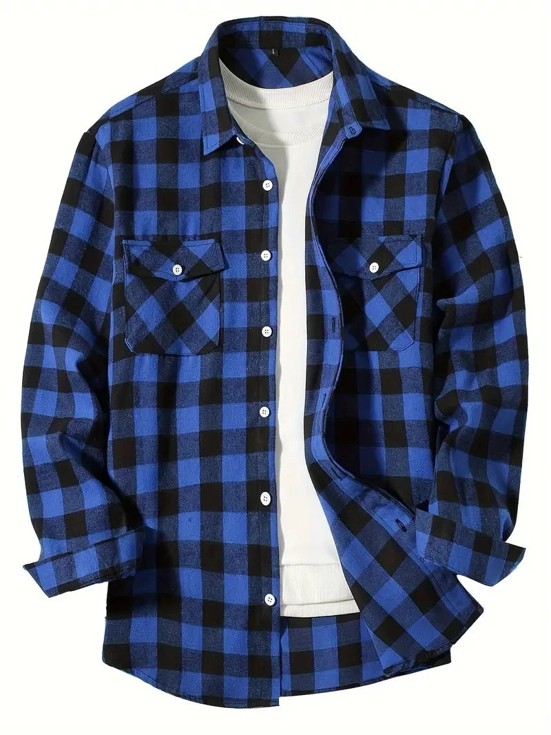 Spring Cotton Long Sleeve Men's Shirt