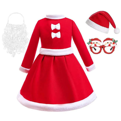 Kids New Year Festival St Nicholas dress with hat for Christmas party cosplay