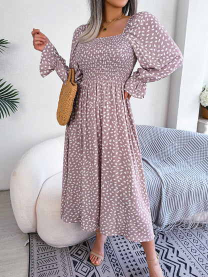 Women's Summer Polka Dot Long Sleeve Dress