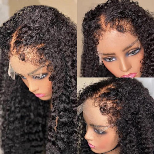 Women's Kinky Curly Lace Frontal 100% human hair Wig