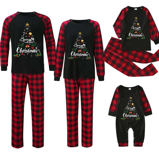 Cozy matching family Christmas pajamas set for festive holiday celebrations