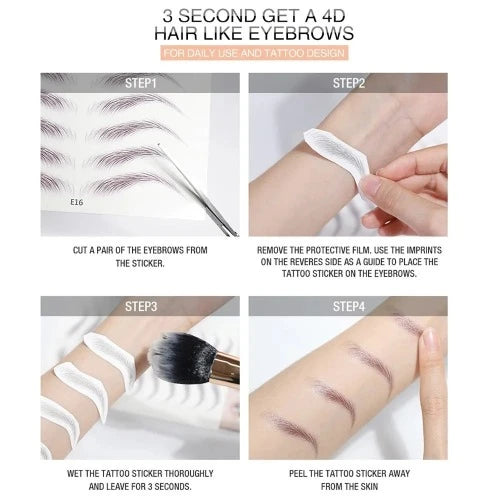 Waterproof Eyebrow Tattoo Stickers for Women's