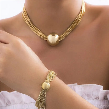 choker necklace jewelry set with matching bracelet