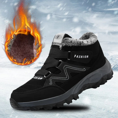 Men Boots 2023 Winter New Couple Plush and Anti Slip Ankle Fashion Snow Boots Rubber Work Boots Comfortable Casual Hiking Boots