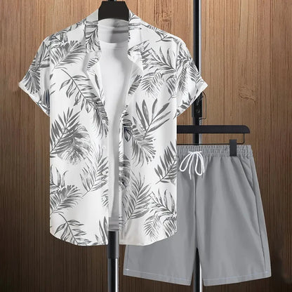 Men's -2Pieces Lapel Button-Down Short-Sleeve Shirt