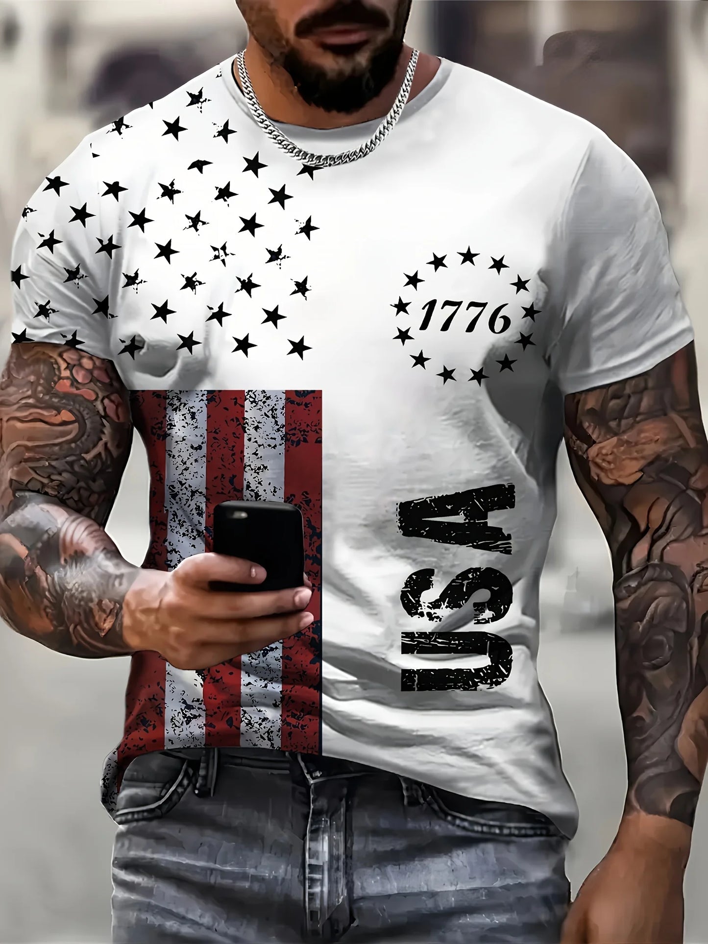 USA American Flag Short Sleeve Men's T-shirt