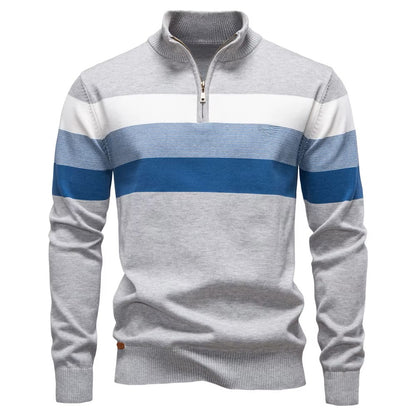 Men's Long Sleeve Cotton T Shirts with Zipper Closure