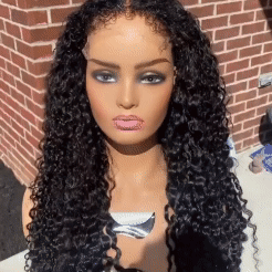 Kinky Curly Edges Lace Frontal Closure Wig