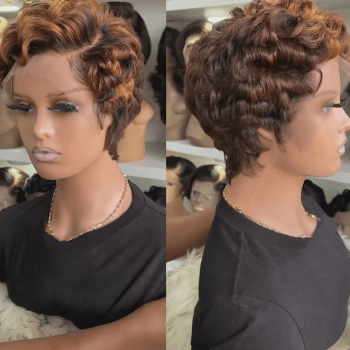 Highlight Colored Short Pixie Cut Bob - Misthere K.